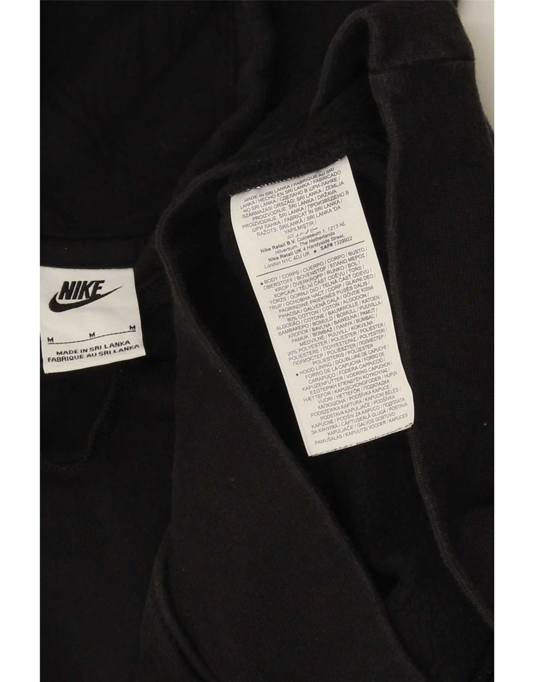 Pulover Nike pentru bărbați, bumbac mediu negru