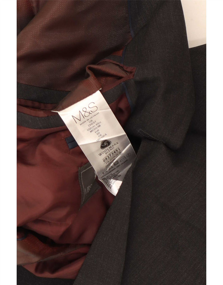 Jachetă pentru bărbați Marks & Spencer, cu 2 nasturi, UK 40, lână gri mediu