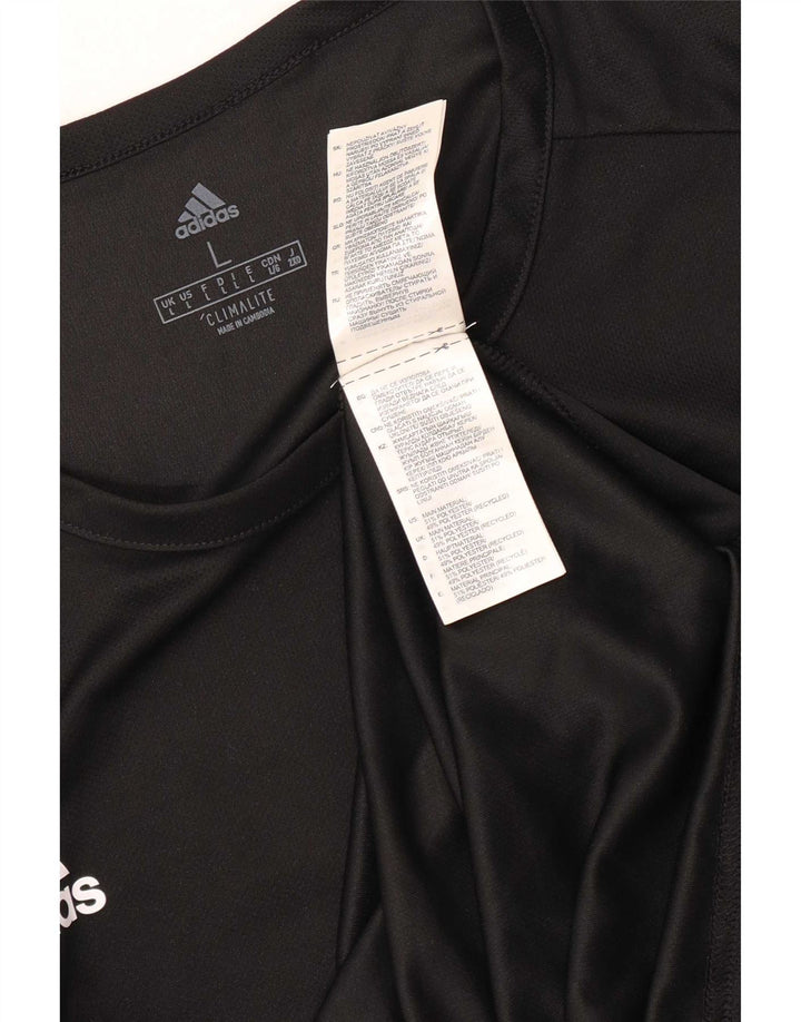 Tricou cu grafic Climalite Adidas pentru bărbați Top mare, negru, poliester color bloc