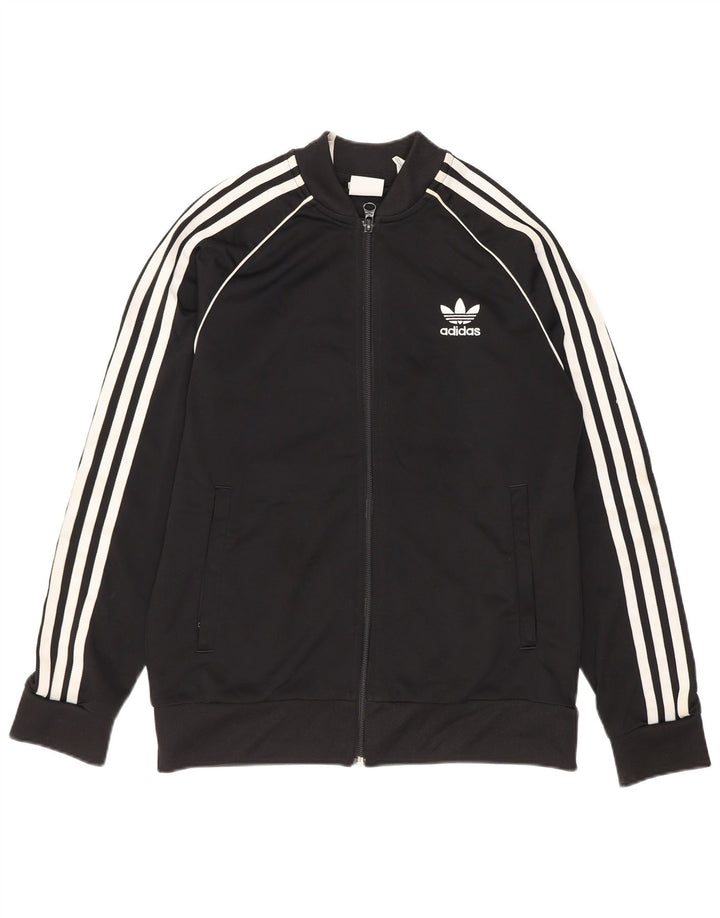 Jachetă pentru trening Adidas băieți 12-13 ani poliester negru