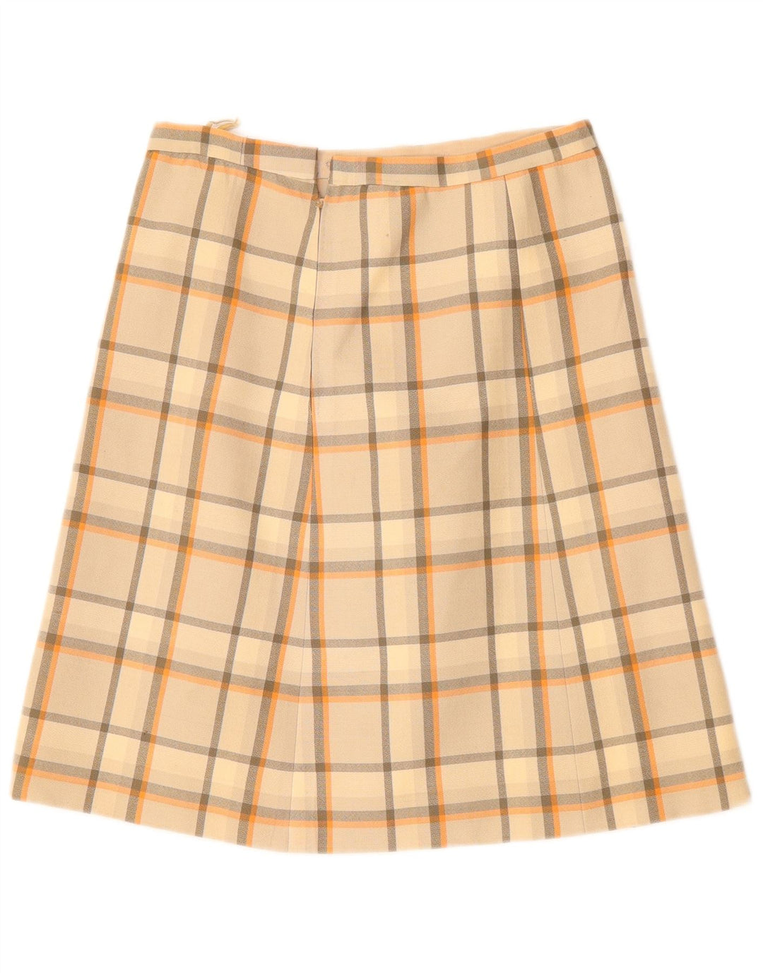 Fusta A-Line pentru femei VINTAGE W30 Medium Beige Check