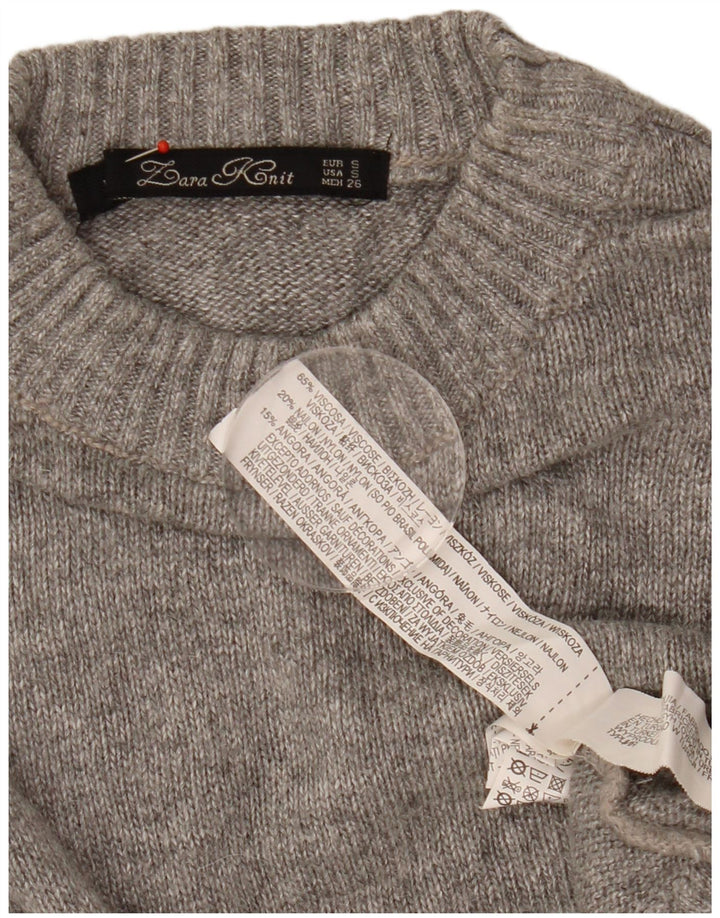 Pulover pentru damă Zara, cu gât turnut, UK 10, mic, gri, viscoză