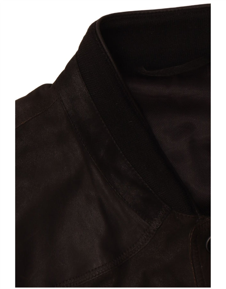 Gilet din piele pentru bărbați Striwa IT 58 4XL, piele neagră