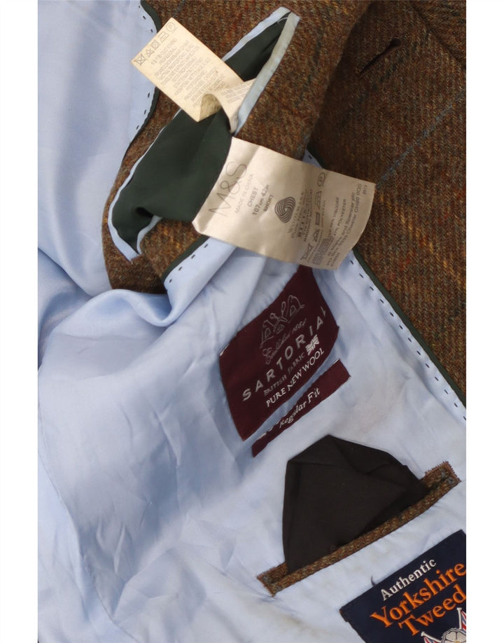 Marks & Spencer jachetă pentru bărbați cu 2 nasturi, UK 42 XL, maro, check