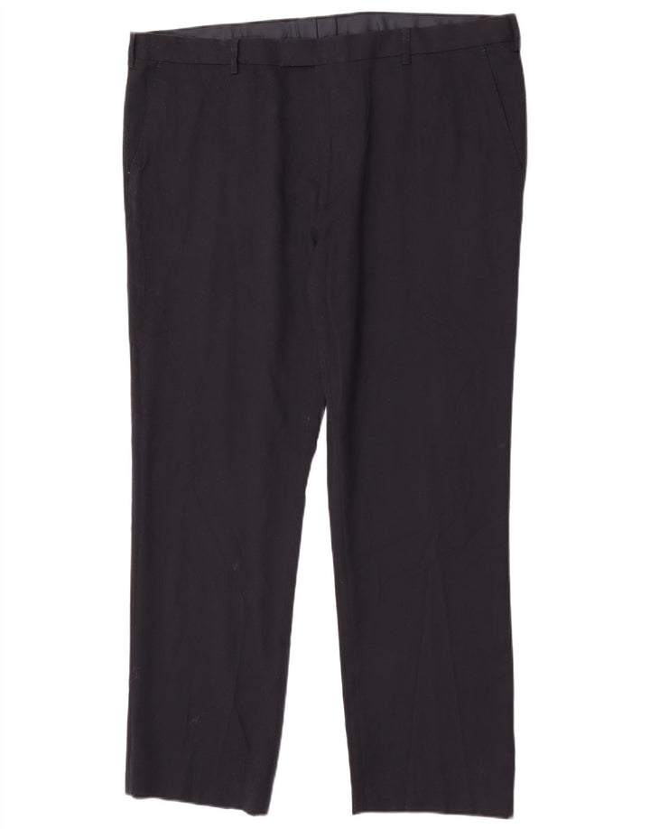 Pantaloni de costum pentru bărbați Marks & Spencer, cu tăiere obișnuită, L42 L31, poliester bleumarin