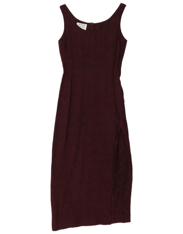 Rochie SPORTMAX pentru femei, fără mâneci, bodycon UK 10 Mic Burgundy Floral