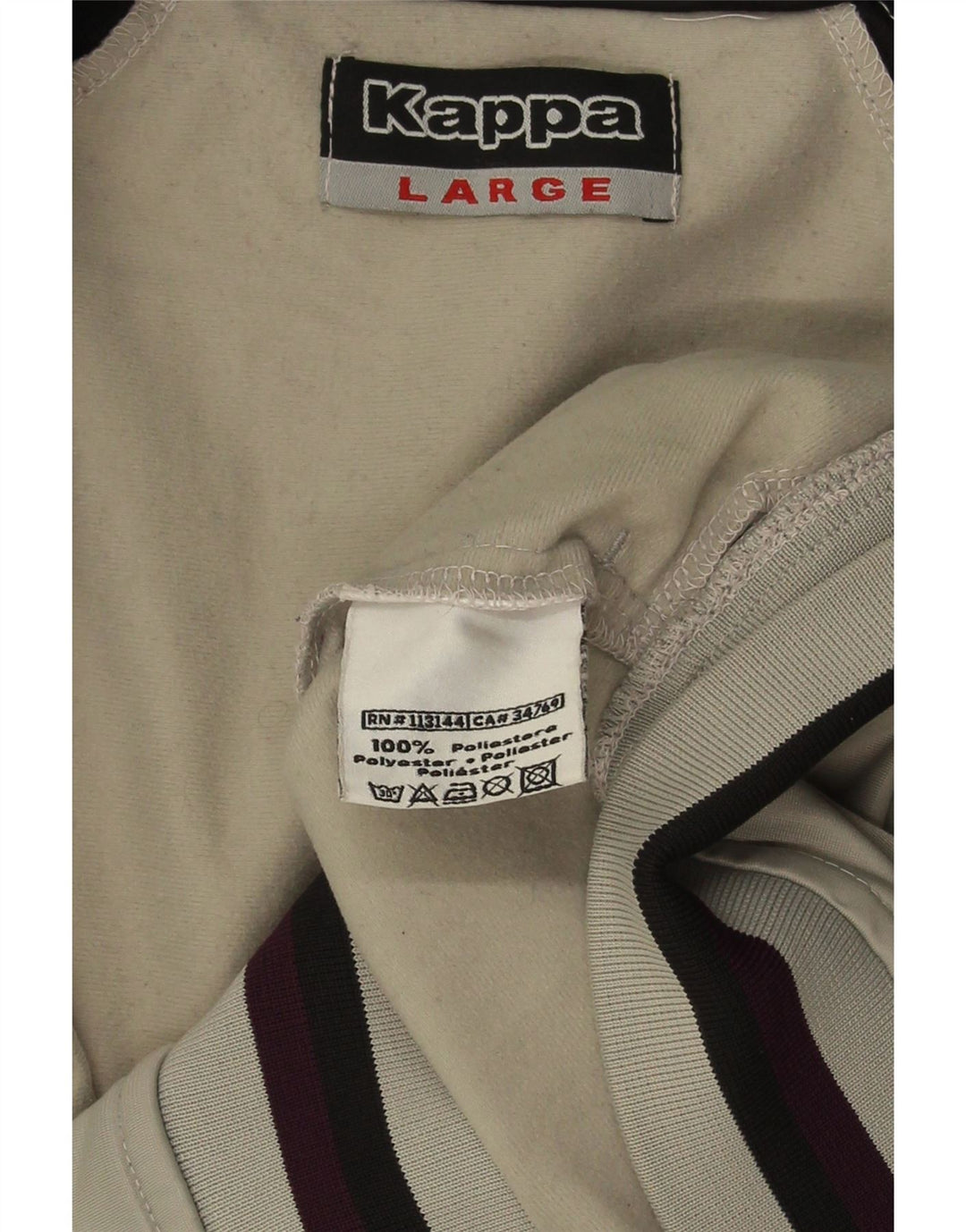 Jachetă de trening KAPPA pentru bărbați, mare, gri, poliester color bloc