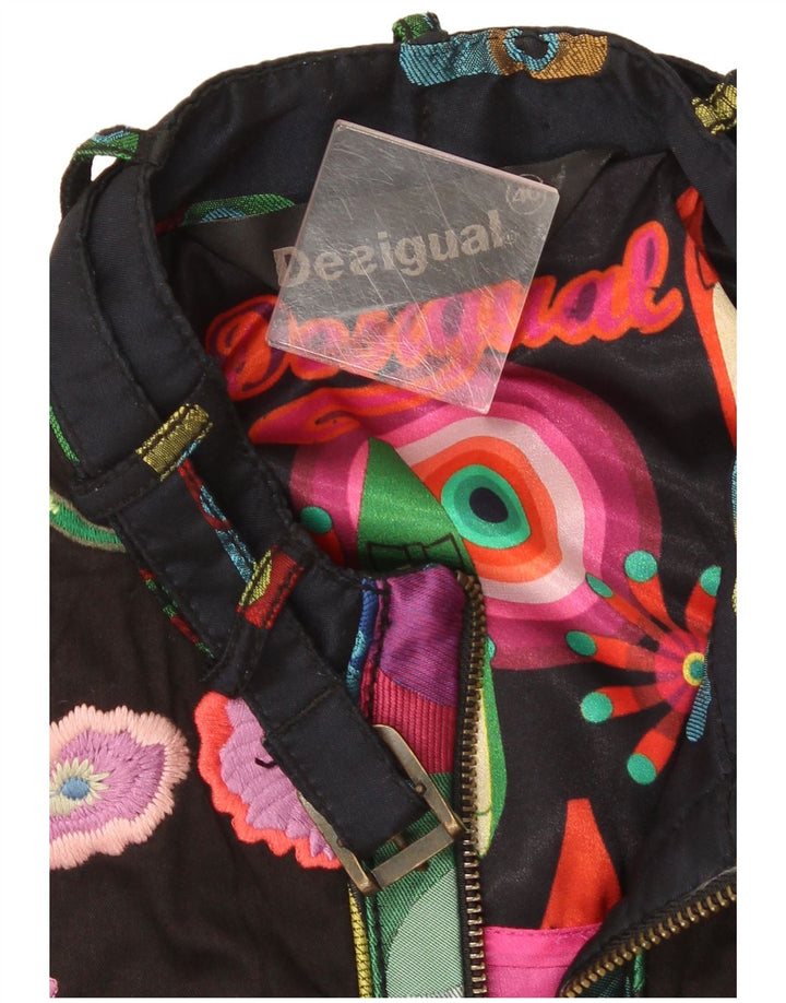 Jachetă Bomber Crop Desigual pentru femei, cu model abstract, EU 46 XL, multicoloră