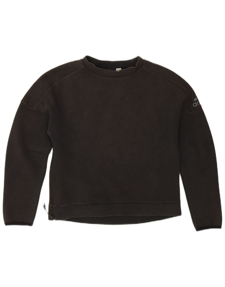 Pulover ADIDAS Crop Graphic pentru femei UK 12 Medium Negru
