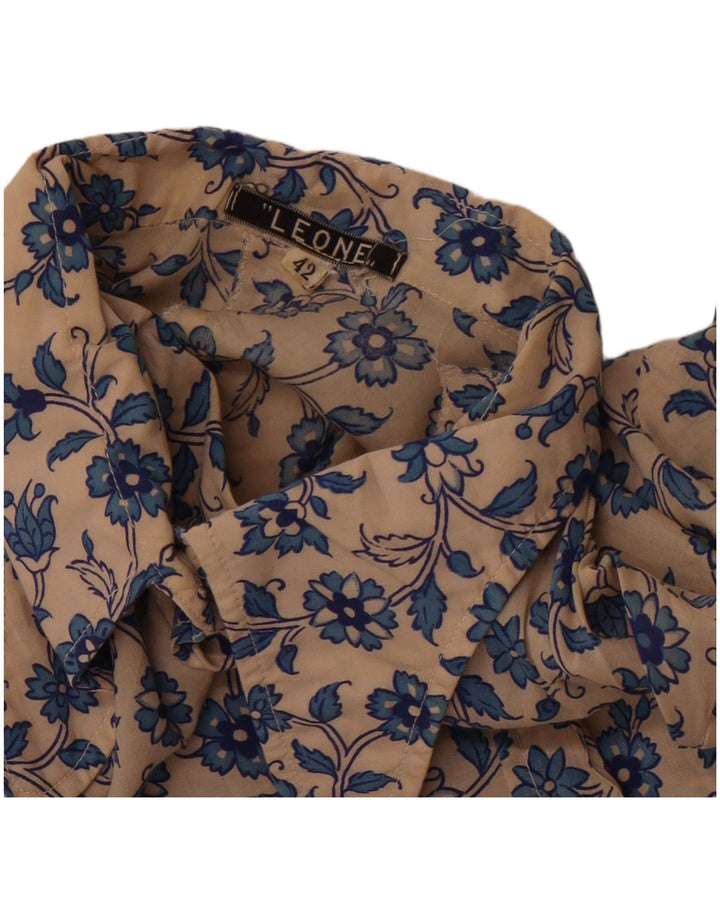 Rochie cămașă pentru femei LEONE IT 42 Medium Alb catifelat Floral