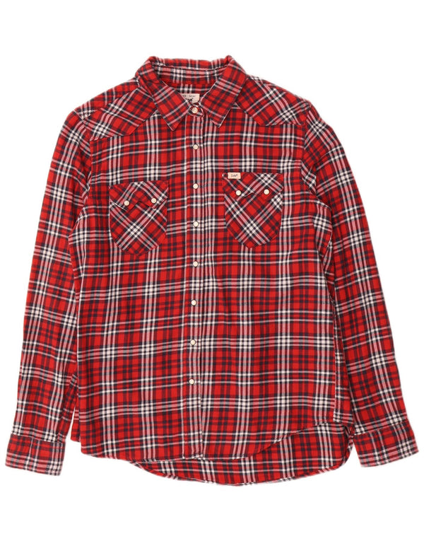Lee Womens Flannel Shirt UK 16 Large Red Check