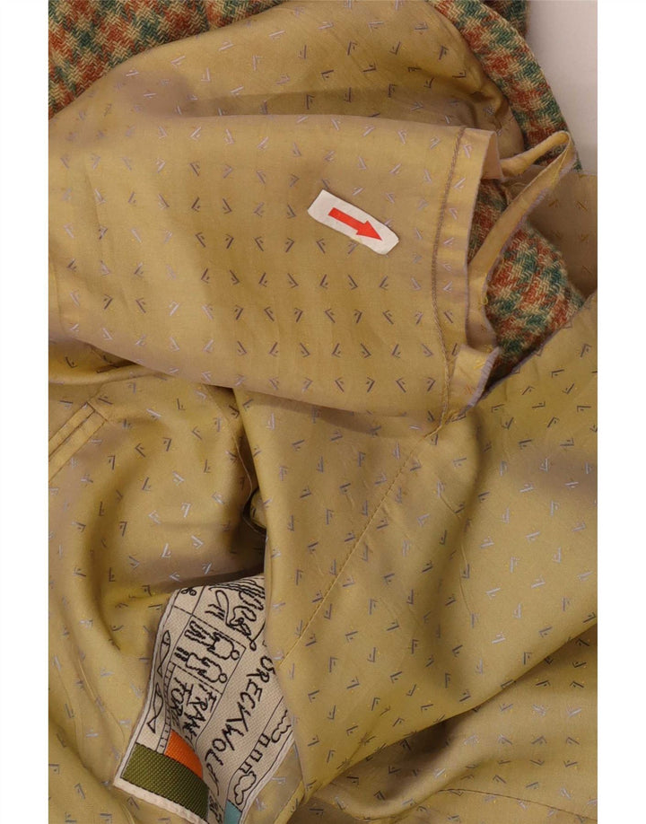 Jachetă vintage pentru bărbați cu 2 nasturi IT 52 XL Lână verde cu picior de gală