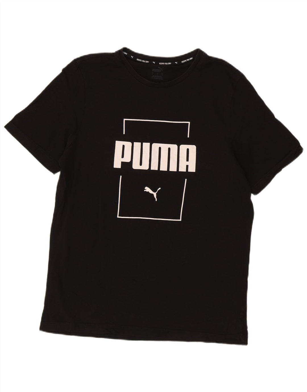 Tricou grafic Puma pentru bărbați Top mare din bumbac negru