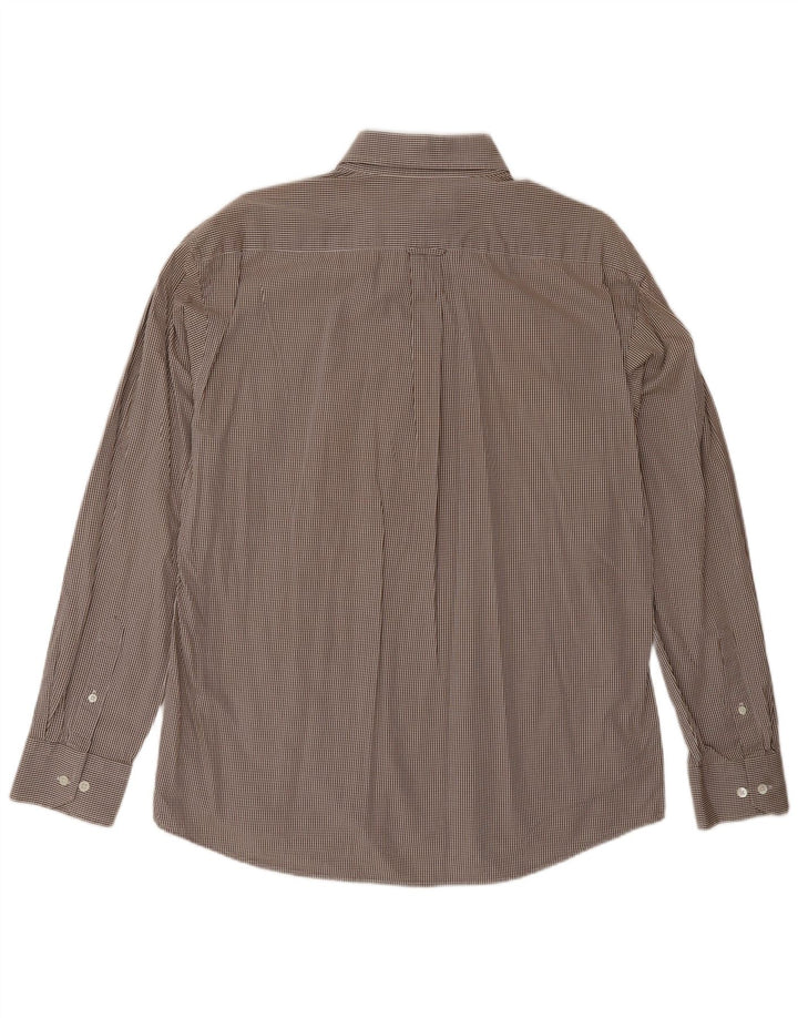 GANT Mens Shirt Large Brown Check Cotton