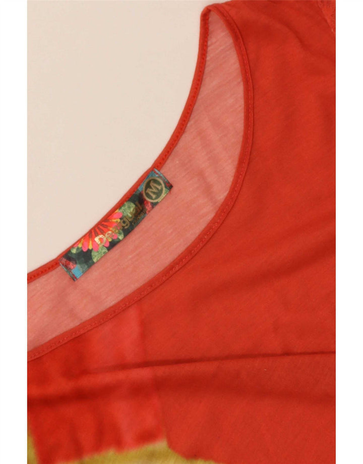Tricou grafic Desigual pentru femei Top UK 14 Medium Red Geometric