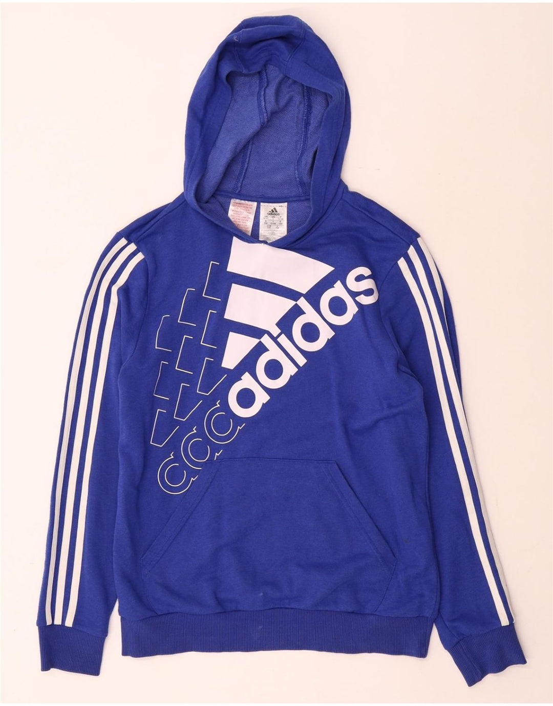 Pulover ADIDAS pentru băieți, cu grafică, 13-14 ani, bumbac albastru
