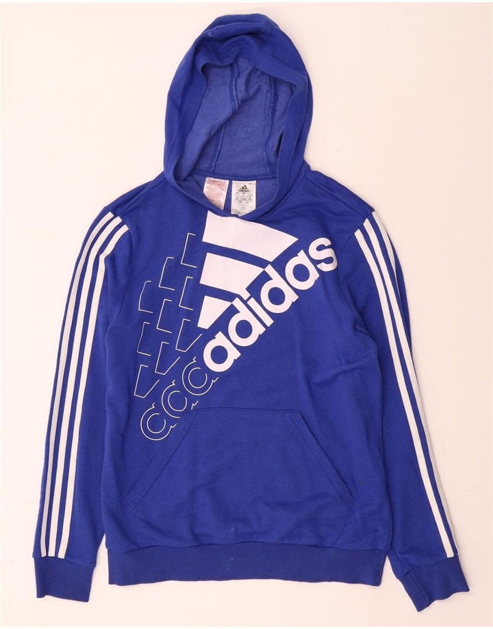 Pulover ADIDAS pentru băieți, cu grafică, 13-14 ani, bumbac albastru