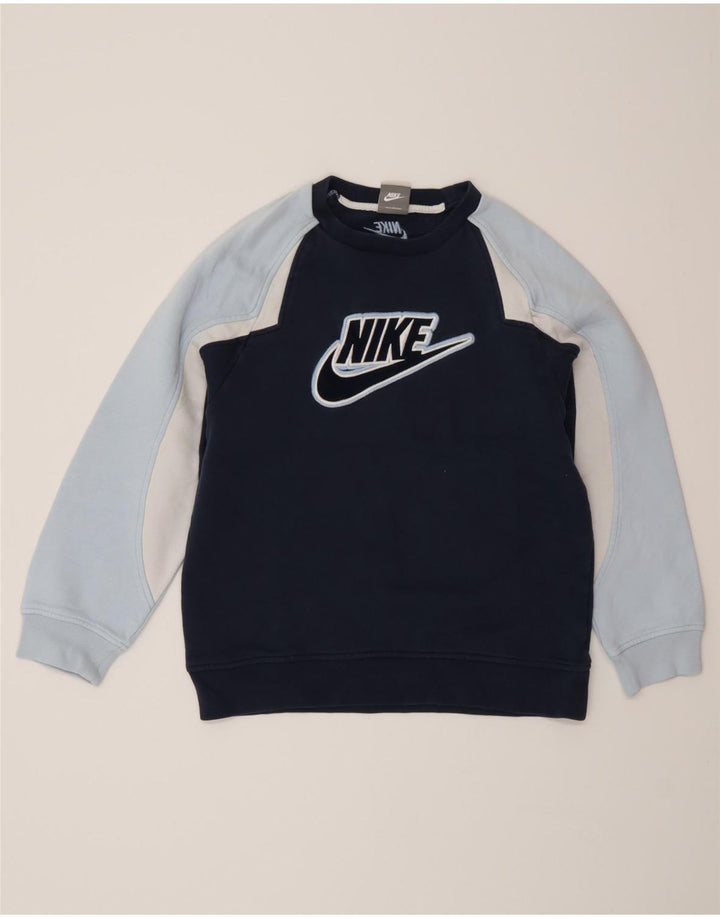 Pulover Nike pentru băieți 10-11 ani, mijlociu, bleumarin, color block