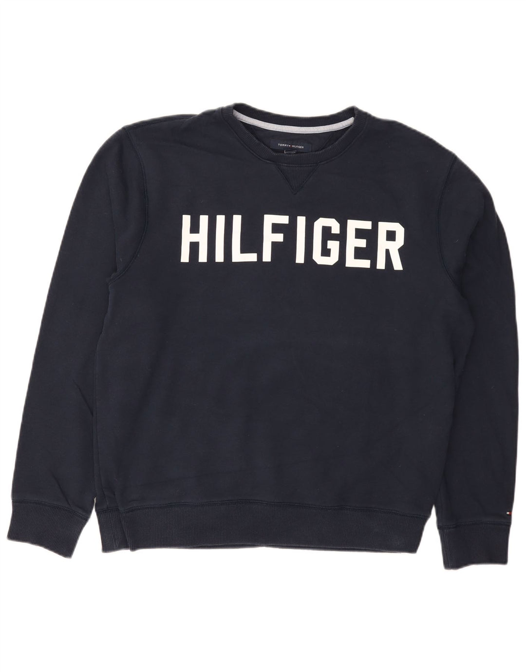 Hanorac grafic pentru bărbați Tommy Hilfiger Pulover mare din bumbac bleumarin