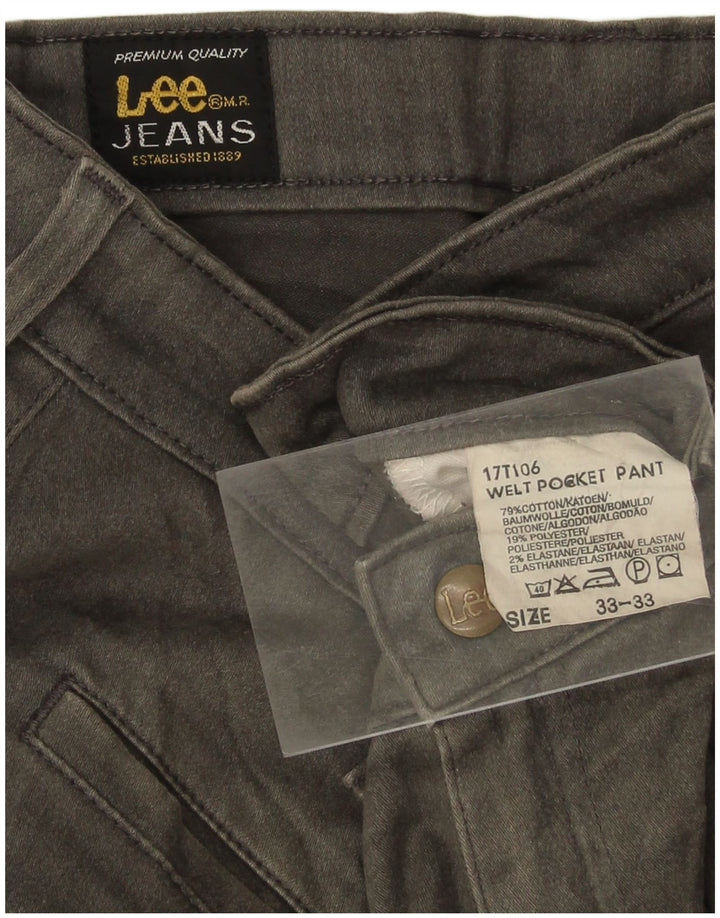 LEE Womens Straight Casual Trousers W33 L30 Grey Cotton