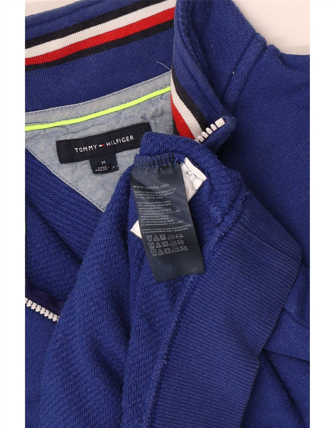 Hanorac pentru bărbați Tommy Hilfiger, cu fermoar și gât, din bumbac albastru mediu