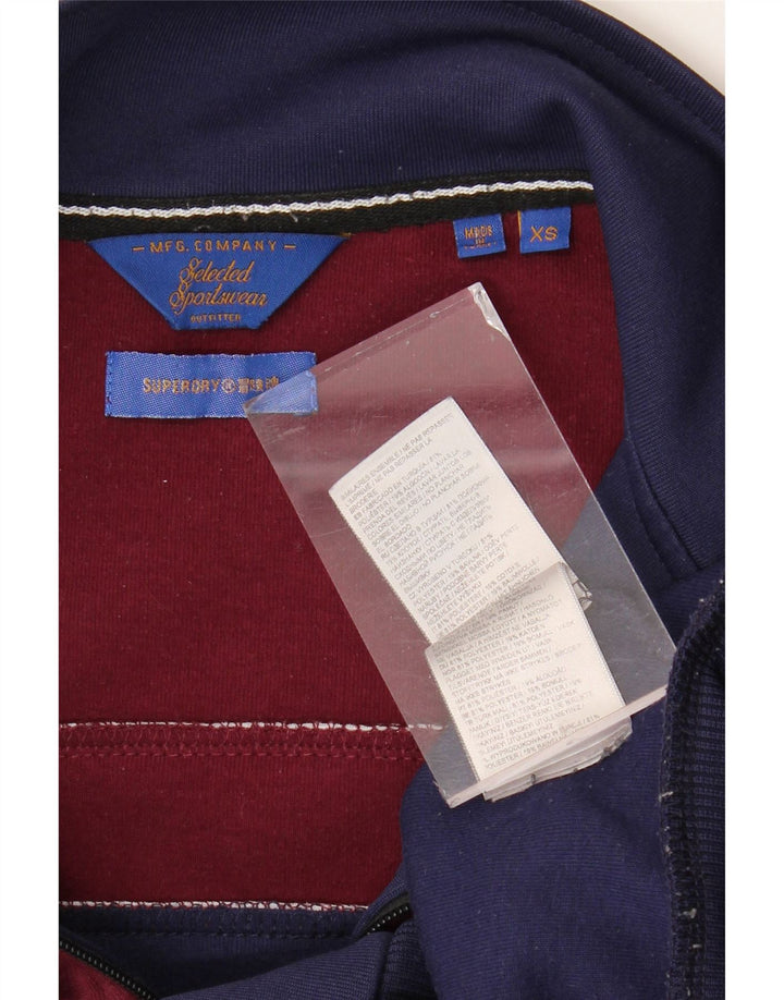 Jachetă de trening pentru bărbați SUPERDRY XS, albastru marin, poliester color bloc