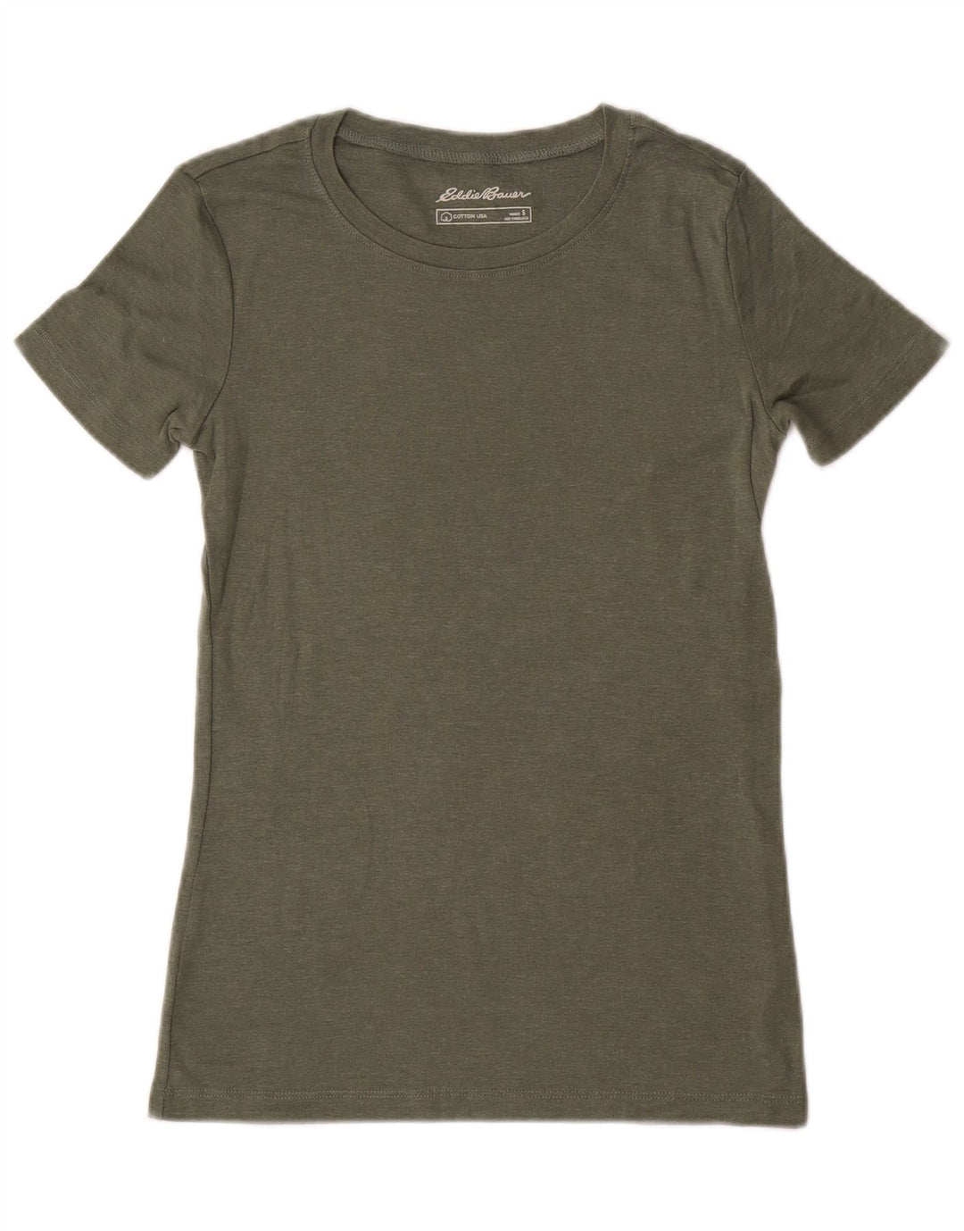 EDDIE BAUER Tricou pentru femei Top UK 10 Small Khaki Bumbac