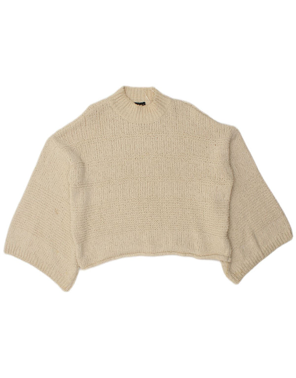 Topshop Pulover oversized cu gât țestoasă pentru femei UK 8 Small Off White