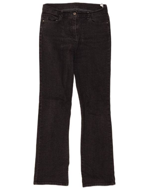 Marks & Spencer Womens Bootcut Jeans UK 10 Small W30 L29 Black Cotton