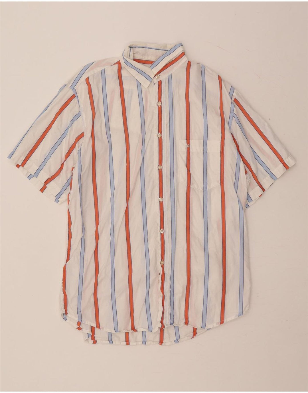 ENRICO COVERI Cămașă cu mânecă scurtă pentru bărbați Mărimea 42, mare, cu dungi albe