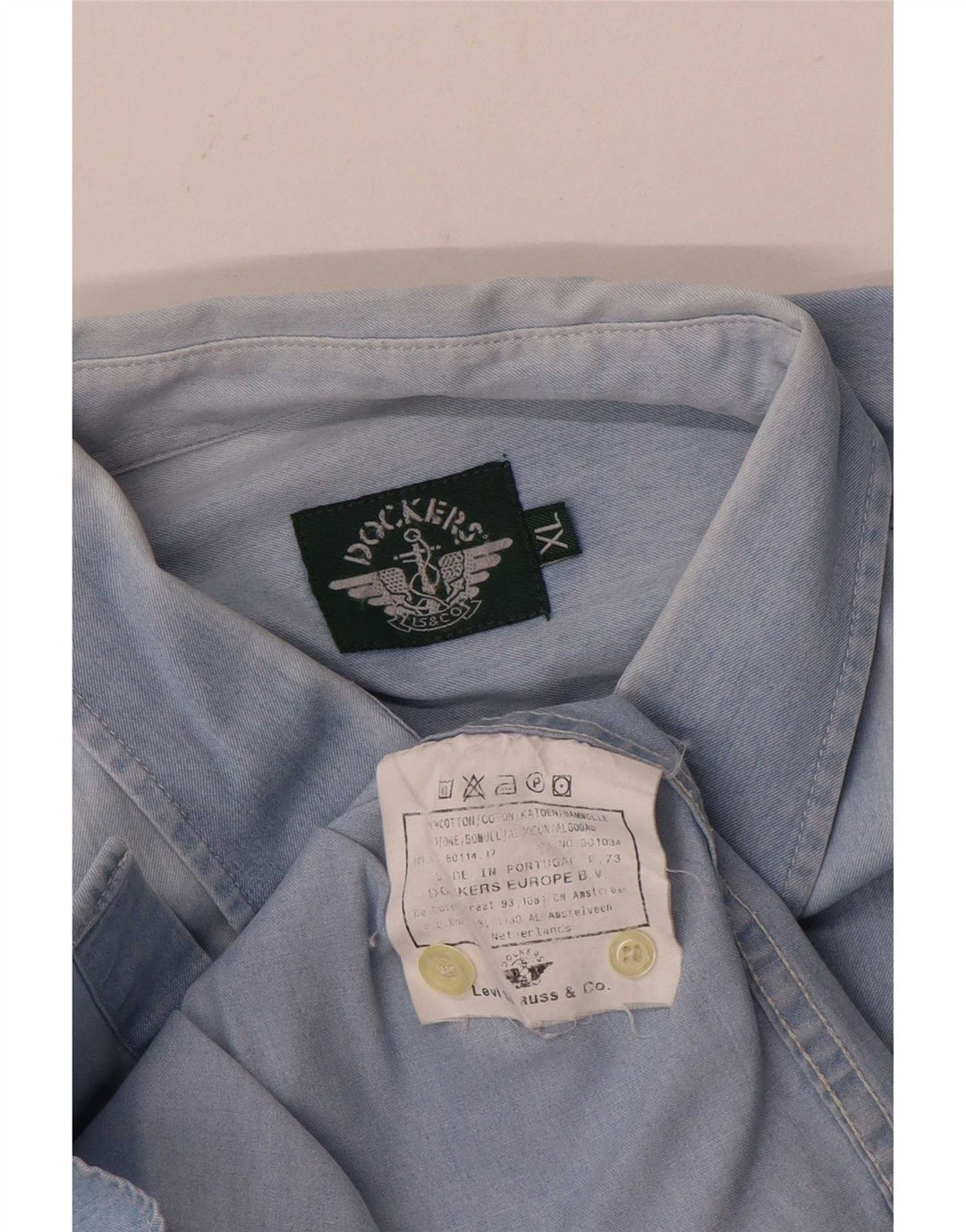 Cămașă Dockers pentru bărbați XL, bumbac albastru