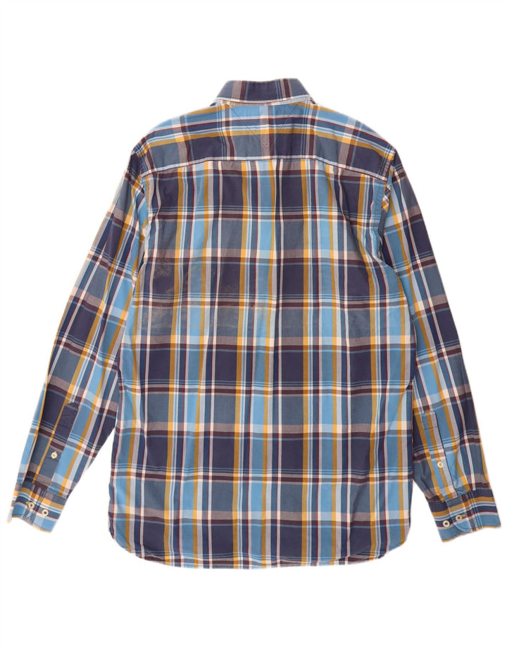 Cămașă pentru bărbați Tommy Hilfiger New York Fit, bumbac cu carouri albastru mediu