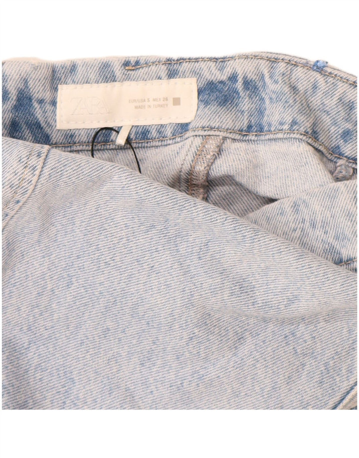 Top corset din denim pentru femei Zara UK 8 Small Blue Bumbac