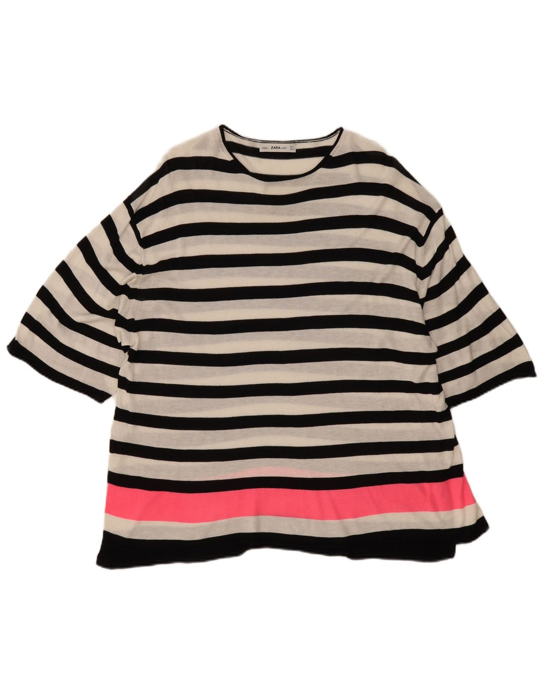 Bluză supradimensionată pentru femei Zara UK 10, cu dungi albe mici