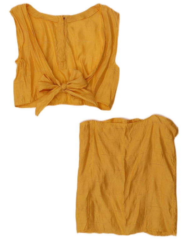 Vintage Womens Crop Set fuste 2 piese UK 12 Medium W30 Yellow