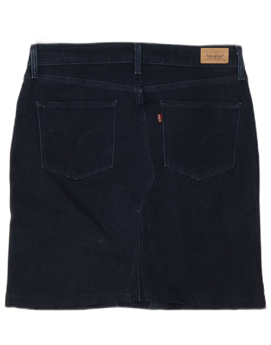 Fusta de blugi pentru femei Levi's W30 bumbac bleumarin mediu