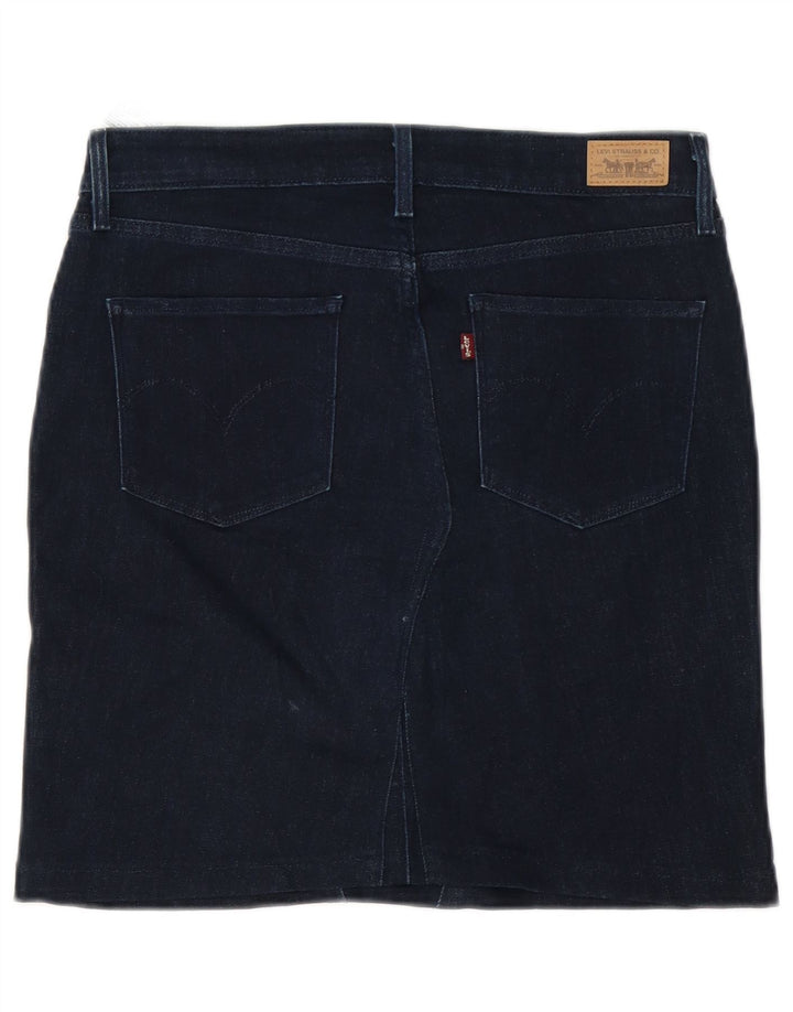 Fusta de blugi pentru femei Levi's W30 bumbac bleumarin mediu