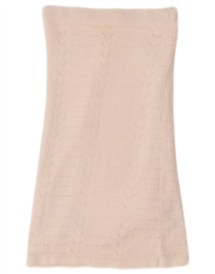 Fusta tricot A-Line pentru femei VINTAGE W28 Medium White