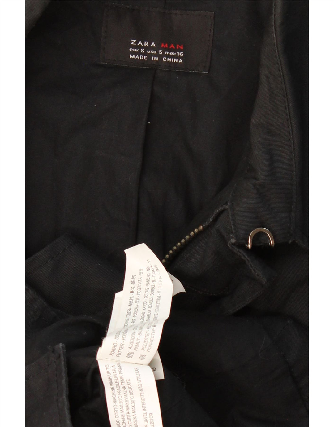 Trenci pentru bărbați ZARA UK 36 Bumbac negru mic