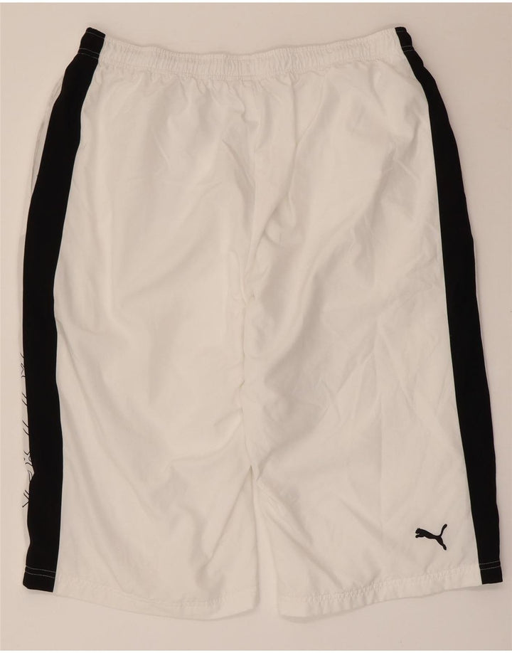 Pantaloni scurți sport grafic Puma pentru bărbați XL, alb, poliester color bloc