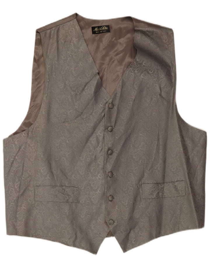 Vestă vintage pentru bărbați, mare, gri Paisley