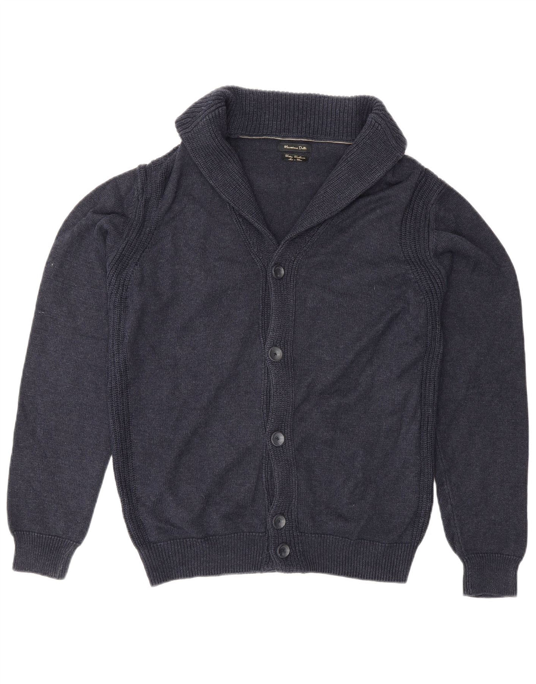 Pulover cardigan Massimo Dutti pentru bărbați, bumbac bleumarin mediu