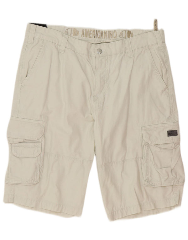 Pantaloni scurți cargo Americanino pentru bărbați IT 52 XL W34 bumbac alb
