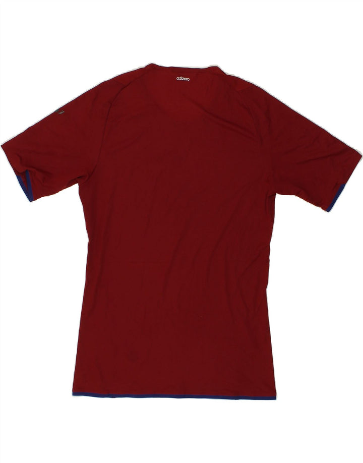 ADIDAS Mens Graphic T-Shirt Top Small Burgundy Polyester Vintage Adidas and Second-Hand Adidas from Messina Hembry 