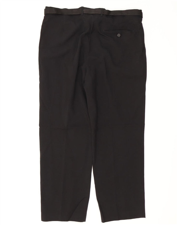 MARKS & SPENCER Pantaloni chino pentru bărbați cu ajustare normală L36 L29 Poliester negru