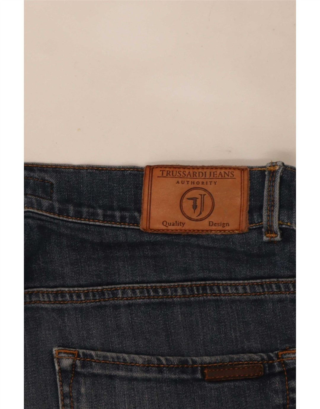 Trussardi blugi drepti pentru bărbați W32 L28 albastru