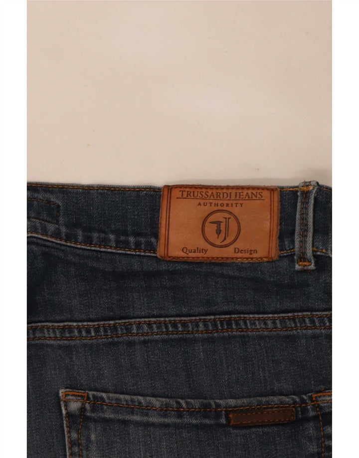 Trussardi blugi drepti pentru bărbați W32 L28 albastru