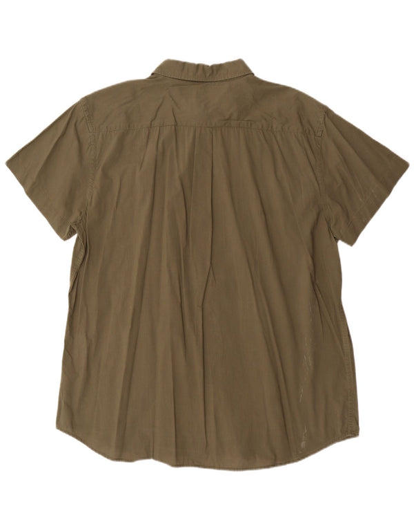 Cămașă Wrangler pentru bărbați, cu mânecă scurtă, în formă regulată, bumbac kaki 2XL