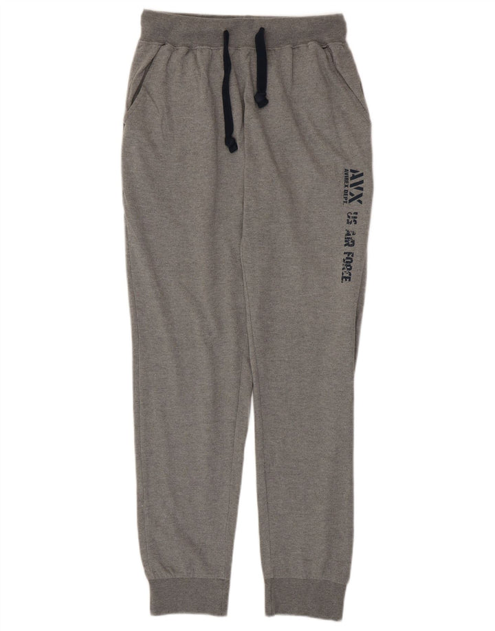 AVIREX Pantaloni de trening grafic pentru bărbați Joggeri mari, gri