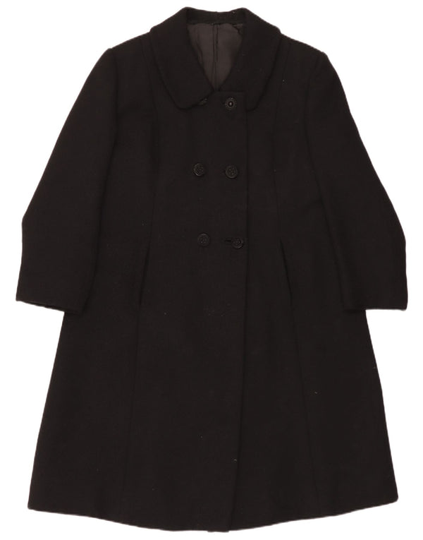 Palton vintage pentru femei la dublu piept UK 14 Medium Black